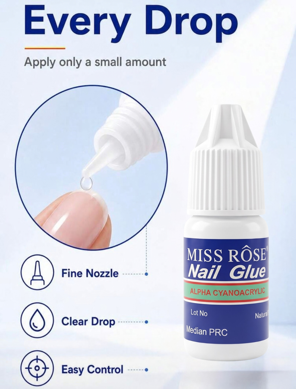 Nail Glue, 2g Clear Long-Lasting Nail Glue