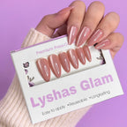 Cateye Dusty Pink Long Almond nails with Application kit
