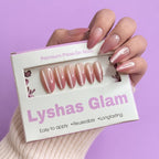 Cateye Pink Ombre Long Almond with Application kit