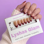 Red French Short Almond nails with Application kit