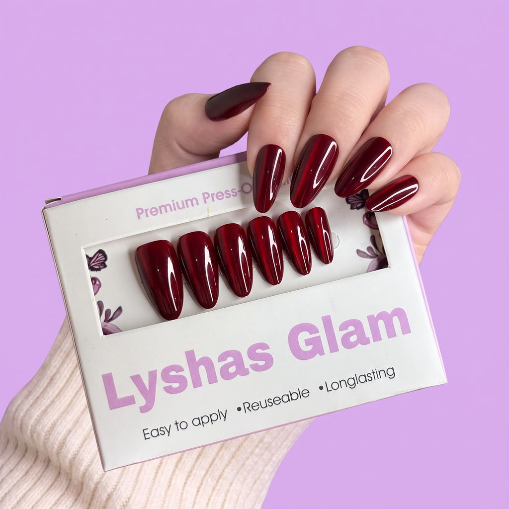 Cat eye Red wine Long Almond with Application kit