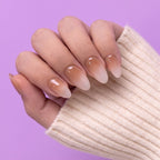 Chrome Shine Short Almond Nails with Application kit