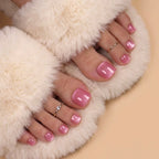 Cateye 24pcs Rose Pink Fake Toe Nails