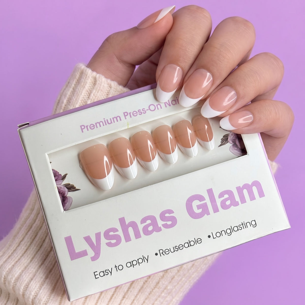 Apricot White-French Short Almond with Application kit