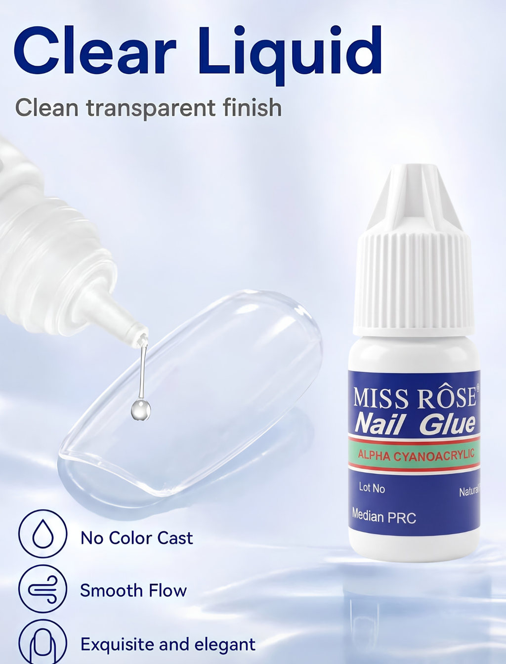 Nail Glue, 2g Clear Long-Lasting Nail Glue