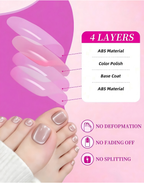 24pcs Red Wine Fake Toe Nails
