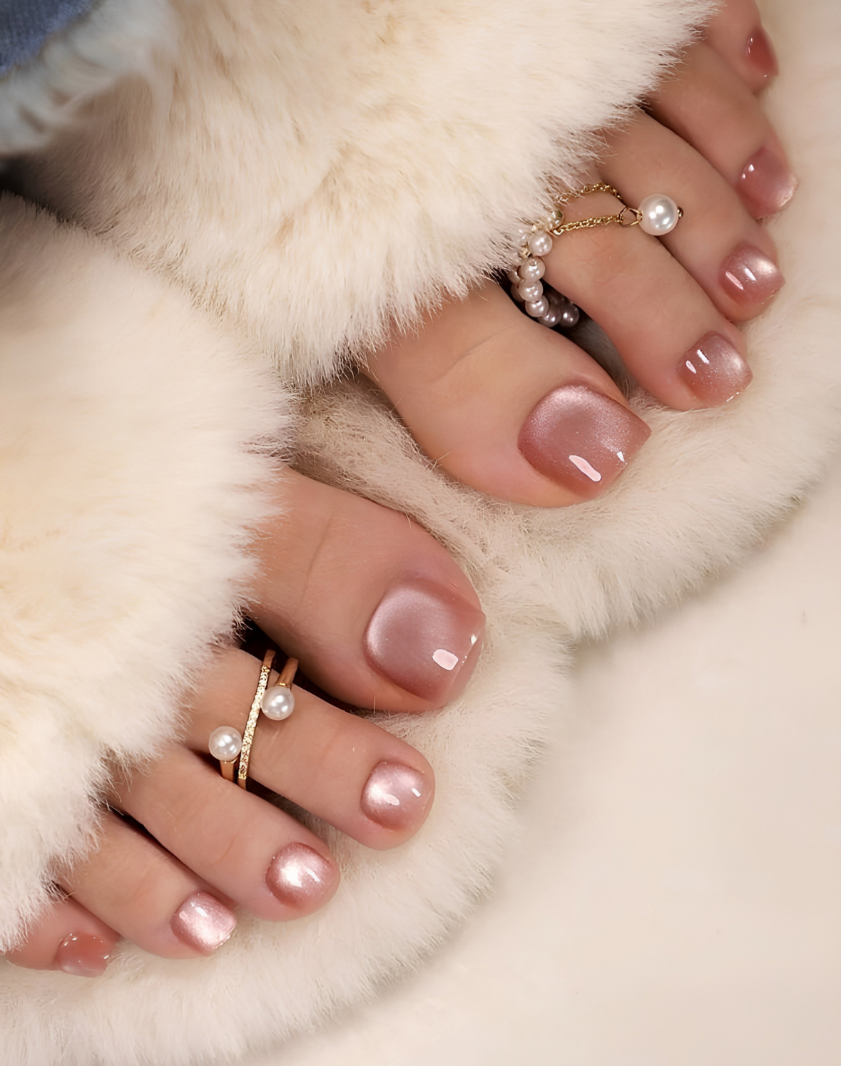 Cateye 24pcs Skin Fake Toe Nails