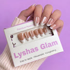 Cat eye White-French Short Almond with Application kit