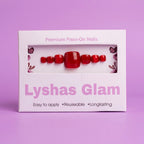 15 pcs Cateye Cherry Red Fake Toe Nails