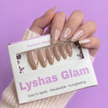Cateye Golden Chrome Long Almond nails with Application kit