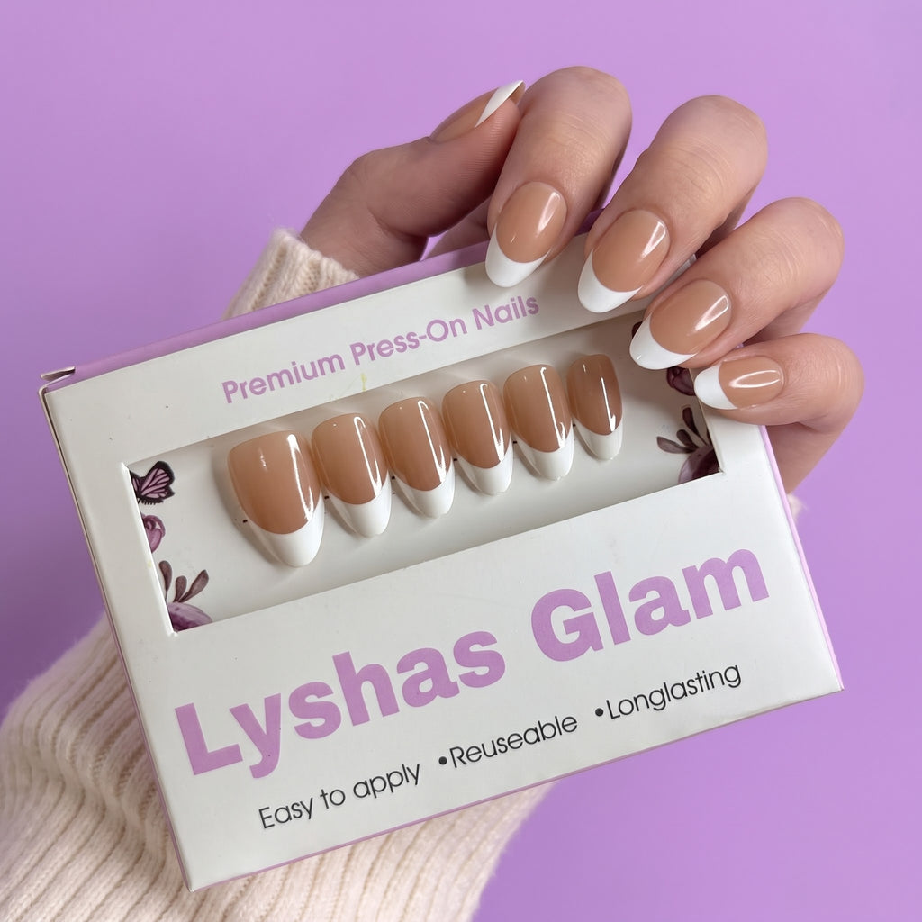 Skin White-French Short Almond with Application kit