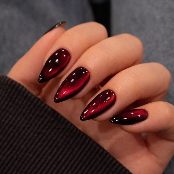 Cat eye Red wine Long Almond with Application kit